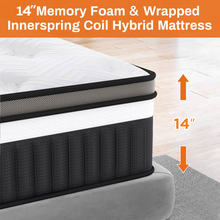 Load image into Gallery viewer, King Mattress, Famistar 14 Inch Memory Foam Mattress King Size, Innerspring Hybrid King Bed Mattress in a Box Medium Firm with Motion Isolation & Strong Support & Pressure Relief, CertiPUR-US