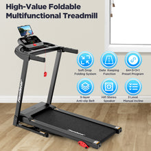 Load image into Gallery viewer, Famistar 2.5HP Folding Treadmill for Home w/ APP Control, 300lbs Capacity, Adjustable Incline, 64+3+3+1 Programs, Bluetooth Speakers, Electric Treadmill Running Machine, Knee Strap Gift, 09/20 Update