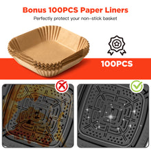 Load image into Gallery viewer, Air Fryer, 7.5QT Air Fryer Oven Oilless Cooker, 10-in-1 Hot Air Fryers with Digital LED Touch Screen, 10 Preset Cookings, Dishwasher-Safe Basket, Including Air Fryer Paper Liners 100PCS