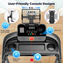 Load image into Gallery viewer, Famistar 2.5HP Folding Treadmill for Home w/ APP Control, 300lbs Capacity, Adjustable Incline, 64+3+3+1 Programs, Bluetooth Speakers, Electric Treadmill Running Machine, Knee Strap Gift, 09/20 Update