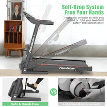 Load image into Gallery viewer, Famistar JK1607 Folding Electric Treadmill for Home Jogging Running with 2.5HP 3 Manual Incline | MP3 Player | Safety Key | LCD Display | Cup Holder - Portable Space Saving - Free Gift 2 Knee Straps