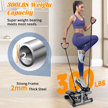 Load image into Gallery viewer, Famistar Mini Stair Steppers Machine for Exercise at Home with Resistance Bands, 300LB Capacity, LCD Display, Adjustable Stride, Dual Hydraulic Design, Free Non-Slip Mat Gift