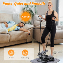 Load image into Gallery viewer, Famistar Mini Stair Steppers Machine for Exercise at Home with Resistance Bands, 300LB Capacity, LCD Display, Adjustable Stride, Dual Hydraulic Design, Free Non-Slip Mat Gift