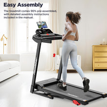 Load image into Gallery viewer, Famistar 2.5HP Folding Treadmill for Home w/ APP Control, 300lbs Capacity, Adjustable Incline, 64+3+3+1 Programs, Bluetooth Speakers, Electric Treadmill Running Machine, Knee Strap Gift, 09/20 Update