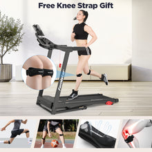 Load image into Gallery viewer, Famistar 2.5HP Folding Treadmill for Home w/ APP Control, 300lbs Capacity, Adjustable Incline, 64+3+3+1 Programs, Bluetooth Speakers, Electric Treadmill Running Machine, Knee Strap Gift, 09/20 Update