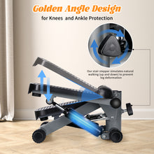 Load image into Gallery viewer, Steppers for Exercise at Home, Mini Stair Stepper with Resistance Bands, Climber Machine 300lb Capacity, LCD Digital Monitor, Portable Adjustable Stair Stepper Exercise Equipment for Full Body Workout