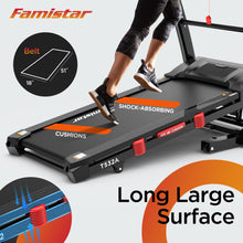 Load image into Gallery viewer, Famistar 4.5HP Folding Treadmill w/ APP control Portable Foldable, 15 Levels Auto Incline Treadmill for Home Office, 300lbs Capacity, Adjustable iPad Holder, Max 10MPH Speed, Knee Strap Gift