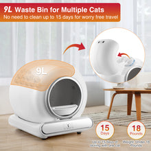 Load image into Gallery viewer, Famistar Self Cleaning Cat Litter Box, Automatic Litter Box Smart Scooping and Odor Removal, APP Remote Control, Support 2.4G WiFi for Multiple Cats, 2 Rolls of Garbage Bags Free Gift