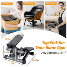 Load image into Gallery viewer, Steppers for Exercise at Home, Mini Stair Stepper with Resistance Bands, Climber Machine 300lb Capacity, LCD Digital Monitor, Portable Adjustable Stair Stepper Exercise Equipment for Full Body Workout