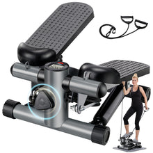 Load image into Gallery viewer, Steppers for Exercise at Home, Mini Stair Stepper with Resistance Bands, Climber Machine 300lb Capacity, LCD Digital Monitor, Portable Adjustable Stair Stepper Exercise Equipment for Full Body Workout