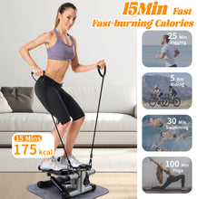 Load image into Gallery viewer, Famistar Mini Stair Steppers Machine for Exercise at Home with Resistance Bands, 300LB Capacity, LCD Display, Adjustable Stride, Dual Hydraulic Design, Free Non-Slip Mat Gift