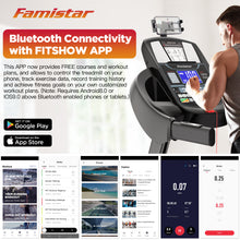 Load image into Gallery viewer, Famistar 4.5HP Folding Treadmill Clearance for Home with 15 Auto Incline, Smart APP, 300lbs, HiFi Bluetooth Speakers, 64 Programs, 10MPH Speed, Foldable EleTreadmill Running Machine, Knee Strap Gift