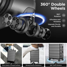 Load image into Gallery viewer, A set of four black Famistar hardside luggage suitcases with spinner wheels and TSA locks, including a 14-inch, a 20-inch, a 24-inch, and a 28-inch case. Strong Pressure Resistance