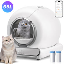 Load image into Gallery viewer, Famistar Self Cleaning Cat Litter Box, Automatic Litter Box Smart Scooping and Odor Removal, APP Remote Control, Support 2.4G WiFi for Multiple Cats, 2 Rolls of Garbage Bags Free Gift