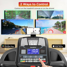 Load image into Gallery viewer, Famistar 4.5HP Folding Treadmill Clearance for Home with 15 Auto Incline, Smart APP, 300lbs, HiFi Bluetooth Speakers, 64 Programs, 10MPH Speed, Foldable EleTreadmill Running Machine, Knee Strap Gift