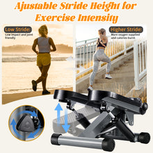 Load image into Gallery viewer, Steppers for Exercise at Home, Mini Stair Stepper with Resistance Bands, Climber Machine 300lb Capacity, LCD Digital Monitor, Portable Adjustable Stair Stepper Exercise Equipment for Full Body Workout