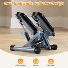 Load image into Gallery viewer, Famistar Mini Stair Steppers Machine for Exercise at Home with Resistance Bands, 300LB Capacity, LCD Display, Adjustable Stride, Dual Hydraulic Design, Free Non-Slip Mat Gift