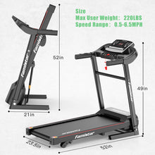 Load image into Gallery viewer, Famistar JK1607 Folding Electric Treadmill for Home Jogging Running with 2.5HP 3 Manual Incline | MP3 Player | Safety Key | LCD Display | Cup Holder - Portable Space Saving - Free Gift 2 Knee Straps