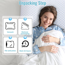 Load image into Gallery viewer, Famistar Pillows Queen Size Set of 2, Memory Foam Cooling Bed Pillows Hotel Reversible Pillow with Washable Removable Cover for Back, Stomach or Side Sleepers, OEKO-TEX Certified, 20" x 30"