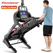 Load image into Gallery viewer, Famistar Folding Treadmill for Home with 15 Levels Auto Incline, 300LB Capacity, 10MPH Fast Speed Controls, Portable Treadmill Running Walking Machine, 4.5HP, Knee Strap Gift
