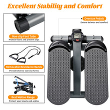 Load image into Gallery viewer, Steppers for Exercise at Home, Mini Stair Stepper with Resistance Bands, Climber Machine 300lb Capacity, LCD Digital Monitor, Portable Adjustable Stair Stepper Exercise Equipment for Full Body Workout