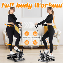 Load image into Gallery viewer, Steppers for Exercise at Home, Mini Stair Stepper with Resistance Bands, Climber Machine 300lb Capacity, LCD Digital Monitor, Portable Adjustable Stair Stepper Exercise Equipment for Full Body Workout