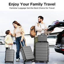 Load image into Gallery viewer, Famistar 4 Piece Hardside Luggage Suitcase Set with 360° Double Spinner Wheels Integrated TSA Lock, 14” Travel Case, 20" Carry-On Luggage, 24" Checked Luggage and 28" Checked Luggage