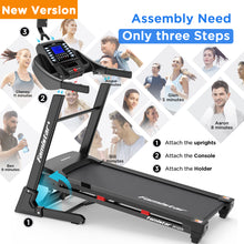 Load image into Gallery viewer, Famistar 4.5HP Folding Treadmill for Home with 15 Levels Auto Incline, 300LB Capacity, 10MPH Speed Controls, App Control, New Version, Black