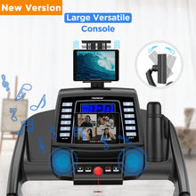 Load image into Gallery viewer, Famistar 4.5HP Folding Treadmill for Home with 15 Levels Auto Incline, 300LB Capacity, 10MPH Speed Controls, App Control, New Version, Black