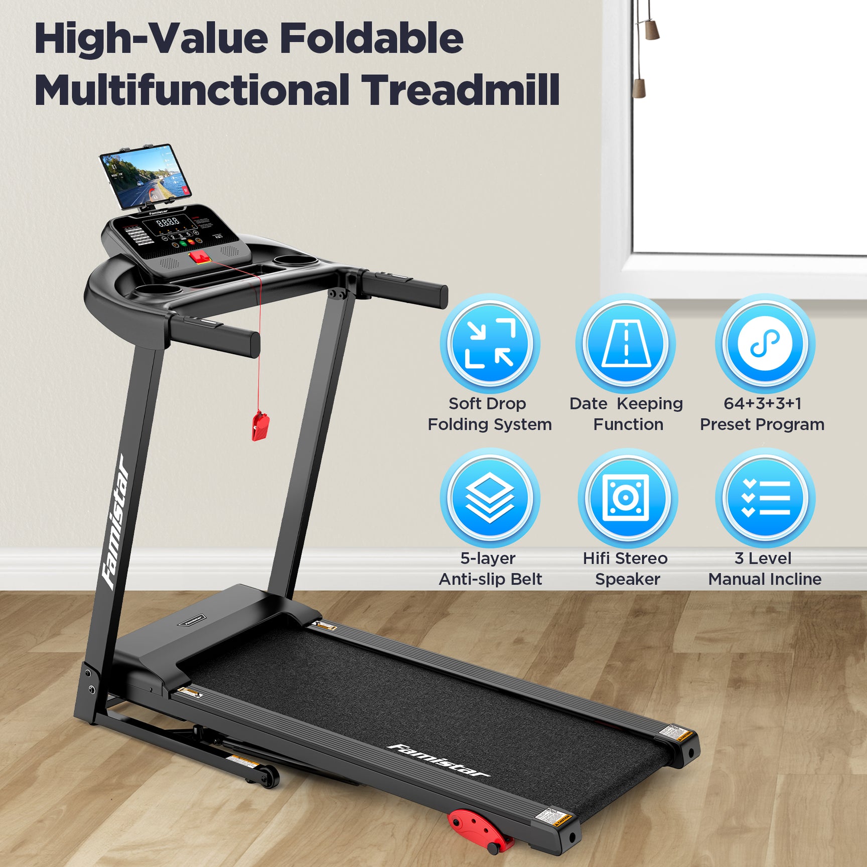 Treadmill For Home Incline Treadmills For Home With USB Charge