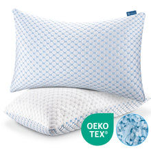 Load image into Gallery viewer, Famistar Pillows Queen Size Set of 2, Memory Foam Cooling Bed Pillows Hotel Reversible Pillow with Washable Removable Cover for Back, Stomach or Side Sleepers, OEKO-TEX Certified, 20&quot; x 30&quot;
