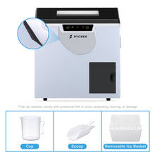 Load image into Gallery viewer, Sycees 44Lbs/24H Ice Maker Shaver, 2-in-1 Ice Machine, Portable Countertop Bullet Ice Cube Maker &amp; Shaver with Digital indicators, Intuitive Controls, Ice Scoop, Cup and Basket, Stainless Steel
