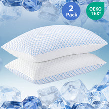 Load image into Gallery viewer, Famistar Pillows Queen Size Set of 2, Memory Foam Cooling Bed Pillows Hotel Reversible Pillow with Washable Removable Cover for Back, Stomach or Side Sleepers, OEKO-TEX Certified, 20&quot; x 30&quot;
