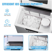 Load image into Gallery viewer, Sycees 44Lbs/24H Ice Maker Shaver, 2-in-1 Ice Machine, Portable Countertop Bullet Ice Cube Maker &amp; Shaver with Digital indicators, Intuitive Controls, Ice Scoop, Cup and Basket, Stainless Steel

